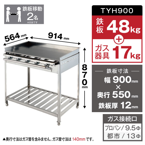 業務用厨房機器販売 厨房キング IKK グリドル 高足 スタンダード TYH900