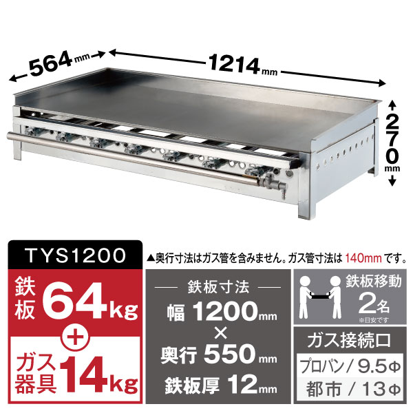 業務用厨房機器販売 厨房キング IKK グリドル 卓上用 スタンダード TYS1200